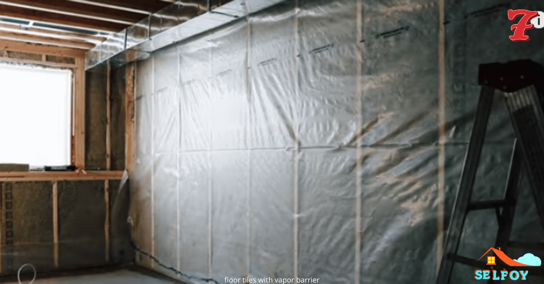 Polythene sheet vapor barrier is applied all over the wall