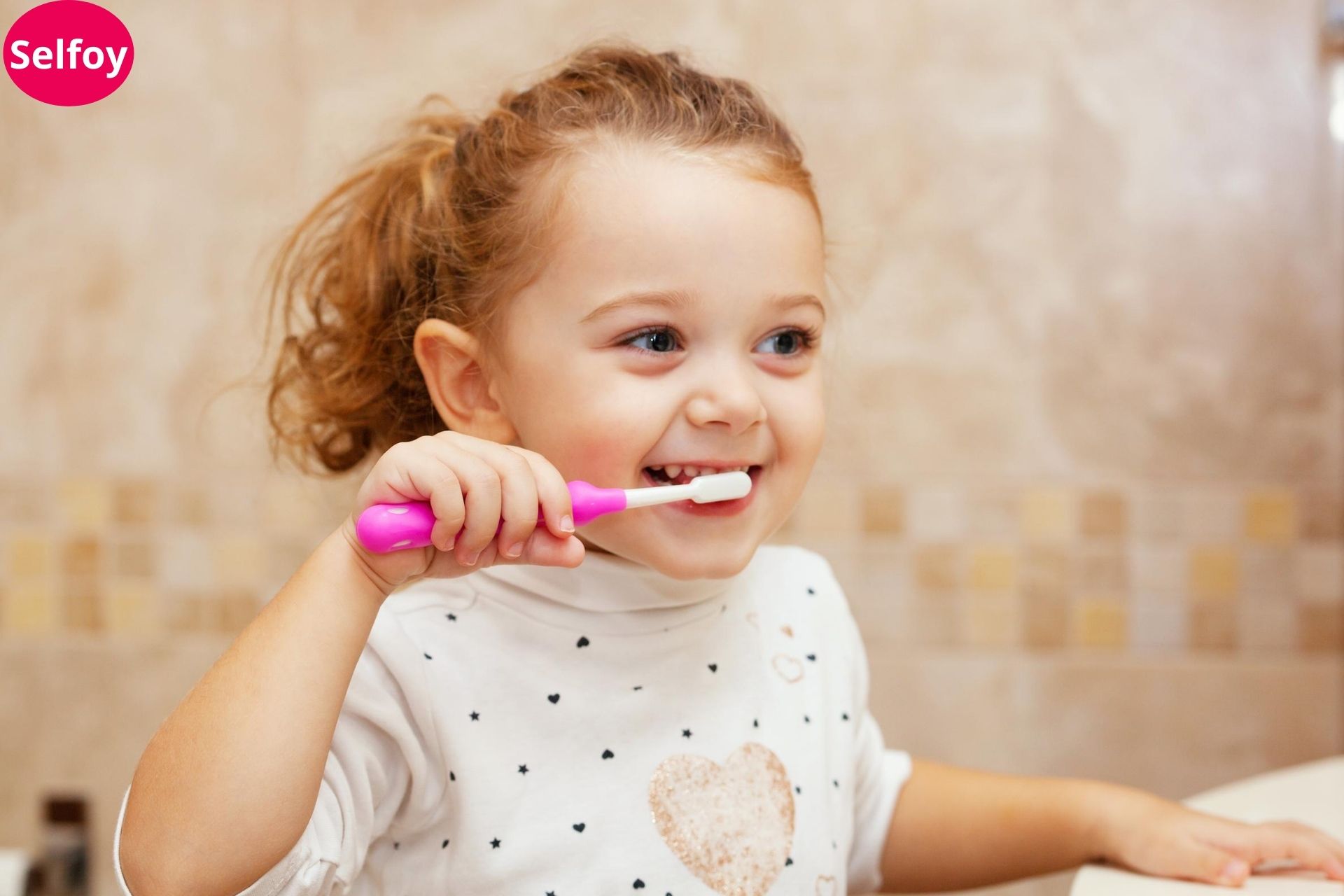 Child has a brush in her hand and brushing teeth to maintain dental hygiene because as Good Personal Hygiene Helps to Develop Positive Self Esteem, Teenage Child Taking Bath 
