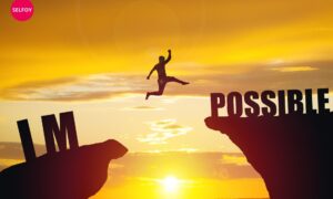 man is taking big jump cheking with man is taking big jump