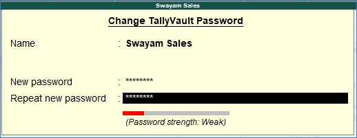 What is the utility of tally vault password