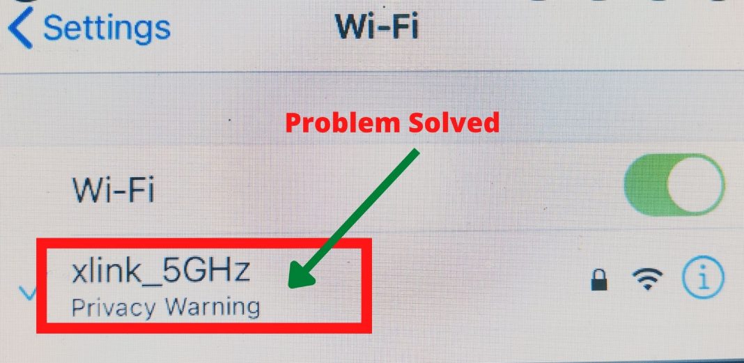 What is a privacy warning on wifi?