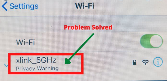 What is a privacy warning on wifi?