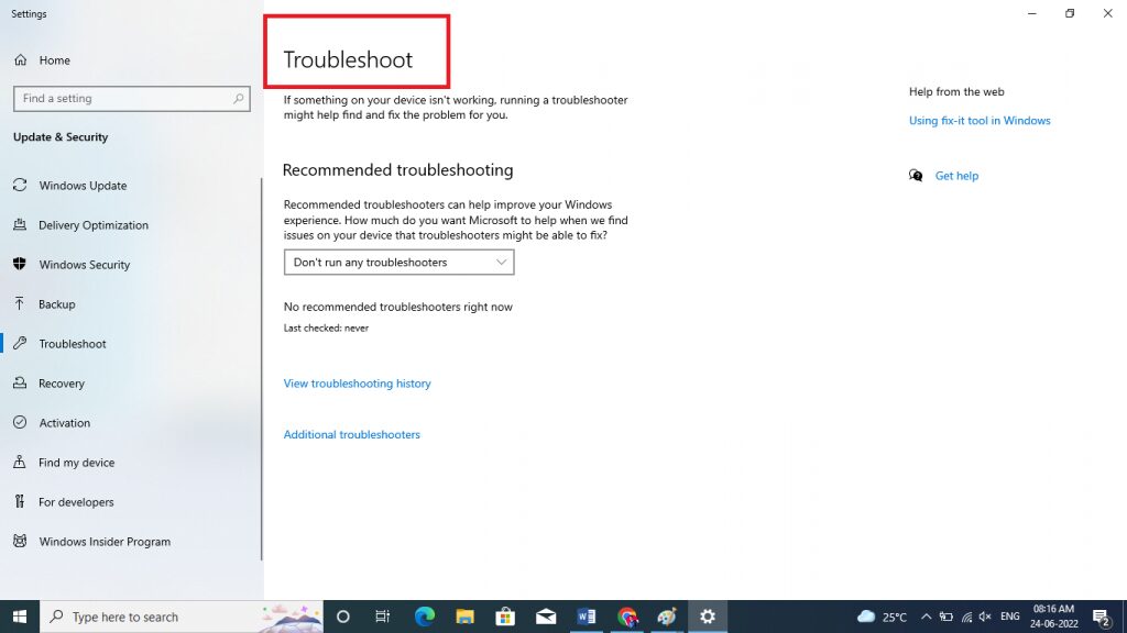 windows update troubleshooter