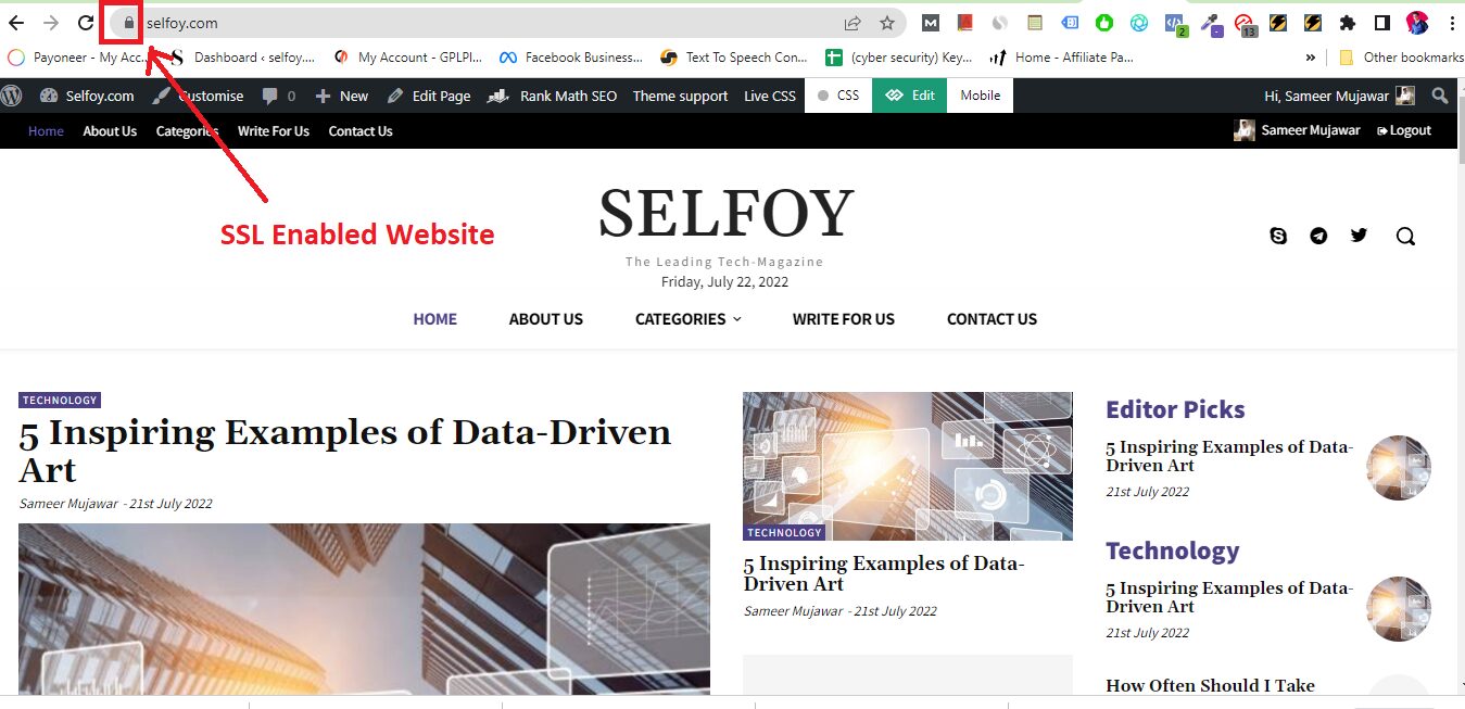 Selfoy is SSL Enabled secured site