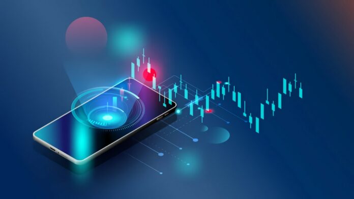 Forex CFD Trading. Abstract Image of a phone representing forex trading